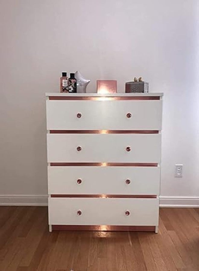 صن بيرد ملصقات جدارية من صن بيرد، ورق لاصق ذهبي وردي، ذاتي اللصق، مظهر معدني، ورق جدران، فيلم ورق جدران، ديكور منزلي، بطانة أثاث وأرفف (كروم ذهبي وردي، 12 × 100 بوصة) - Image 5